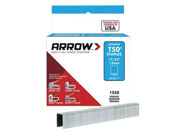 Arrow T50 Agrafes pour plafonds, 13mm, boîte de 1250