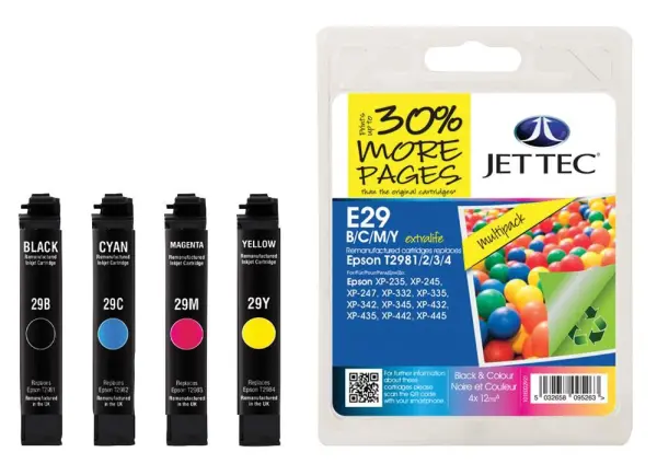 E29BCMY ExtraLife Remanufactured Ink Cartridges, Black & Colour