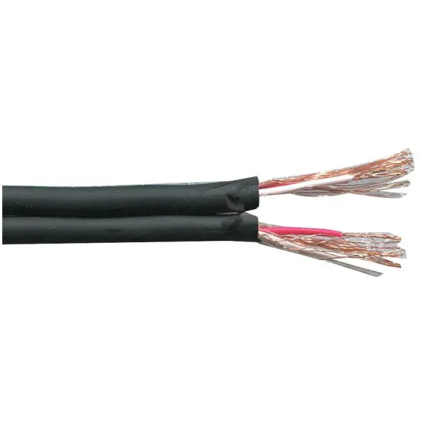 PRO-ELEC 4 Core Screened Microphone Cable, 10/0.12mm, Black, 100m