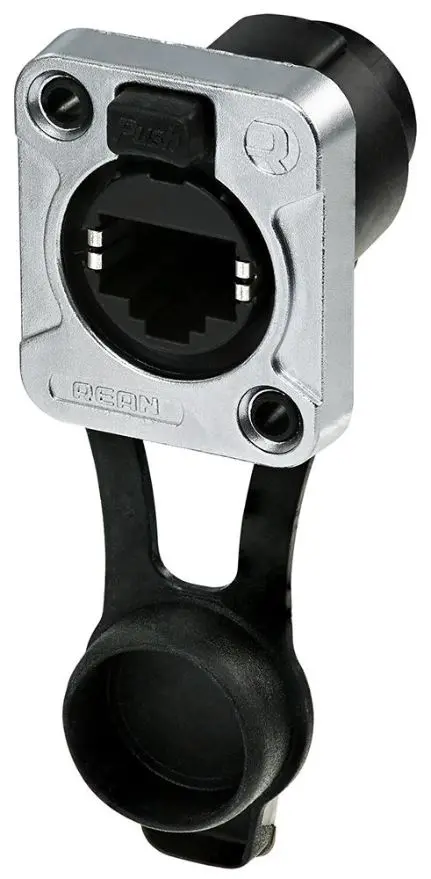 REAN - Soca RJ45 D-Size le Feistú Panail, IP65, Tréscaoilte