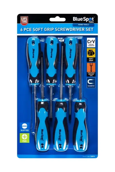 Blue Spot Tools 6-Piece Soft Grip Screwdriver Set