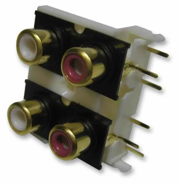 Pro Signal 4x RCA Phono Sockets, Gold Plated, PCB Mount
