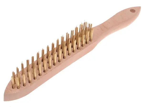 Faithfull Brass Wire Scratch Brush - 3 Row, Non-Sparking, 144g