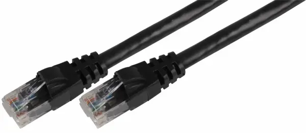TUK - Câble Ethernet Cat6 Noir 2m, Cordon de raccordement