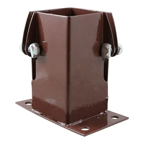 Timco - Πάσσαλος Τετραγωνικός 100mm Με Κοχλιωτή Βάση, Οξείδιο Κόκκινο