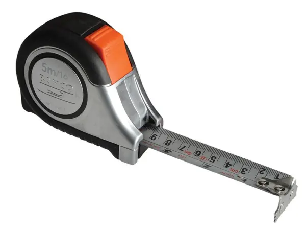 Mètre ruban Bahco MTS réversible avec pointe magnétique, 5m/16', 25mm