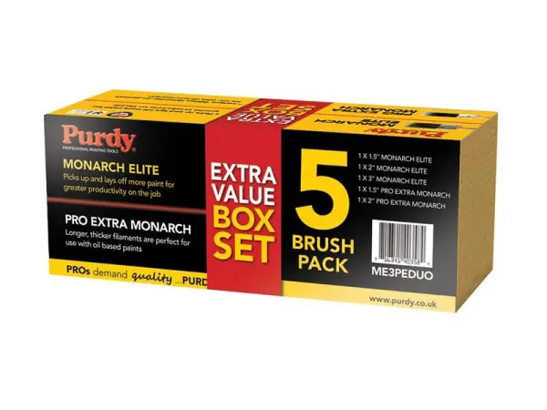 Purdy Monarch Elite & Pro-Extra Brush Set, 5 Piece