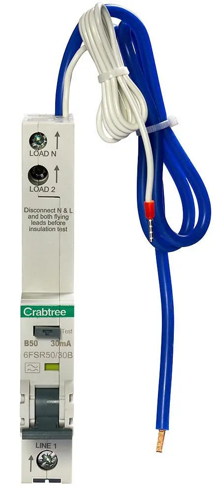 CRABTREE Loadstar 50A 30mA RCBO Monopolo, Curva B, 6kA