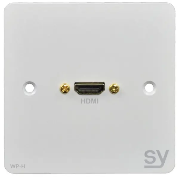 SY ELECTRONICS - Πλαστικό Τοίχου 1-Υποδοχής HDMI, Λεπτό, Metal, Λευκό