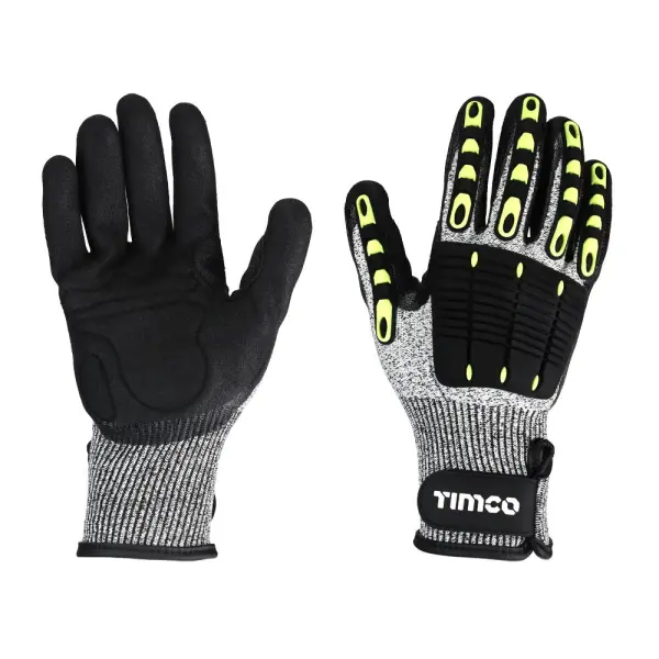 Timco Impact Cut Glove - Sandy Nitrile Coated, HPPE & Glass Fibre, Size M