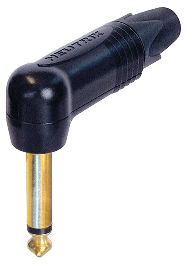 Neutrik 6.35mm Mono Jack Plug, 90° Angle, Black