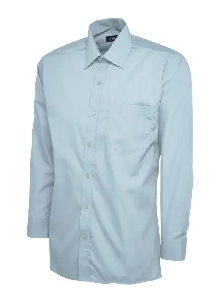 Uneek Chemise homme à manches longues en poplin bleu clair taille 16,5