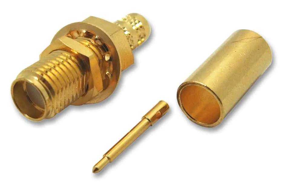 Amphenol SMA Coaxial Bulkhead Jack, 50 Ohm, 18GHz, Gold Plated