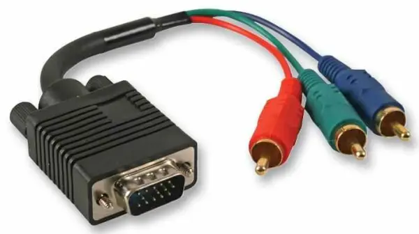 Pro Signal 15-Pin VGA to 3x RCA Male Lead, 1m Black