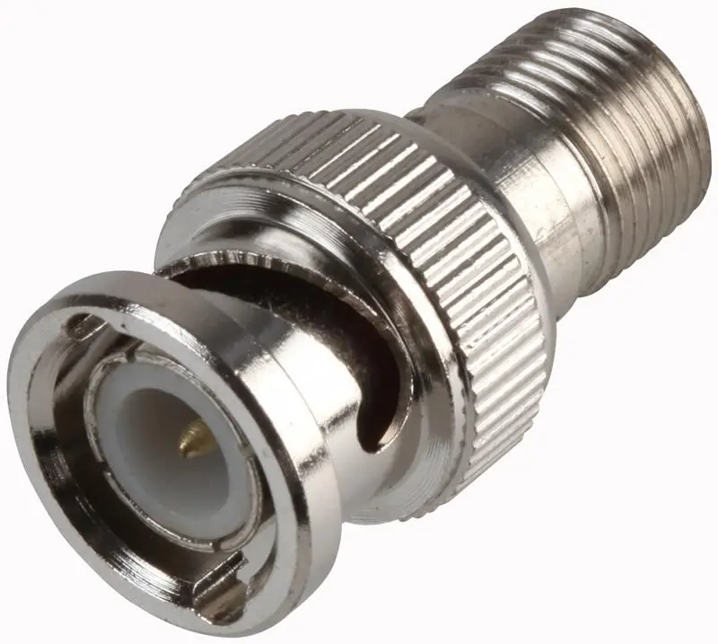 PRO SIGNAL Adaptador BNC Macho a F Hembra, Niquelado