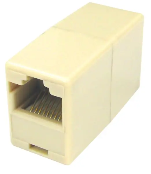 PRO SIGNAL Acoplador RJ45 para RJ45, Pinos Banhados a Ouro, Ligação Direta