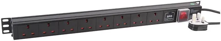 LMS DATA 1U 8ポート 13A サージプロテクション付き垂直型PDU 240V