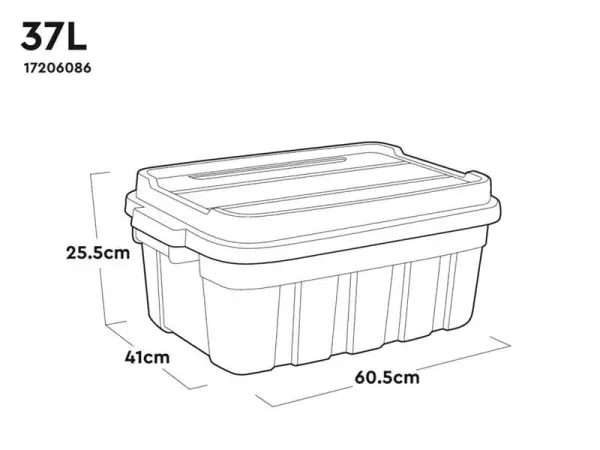 Keter - Bac de stockage résistant Tuff Tote - 37 litres