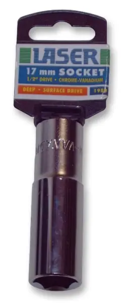 RARAION 1/2インチ ディープヘックスドライブソケット 17mm クローム仕上げ