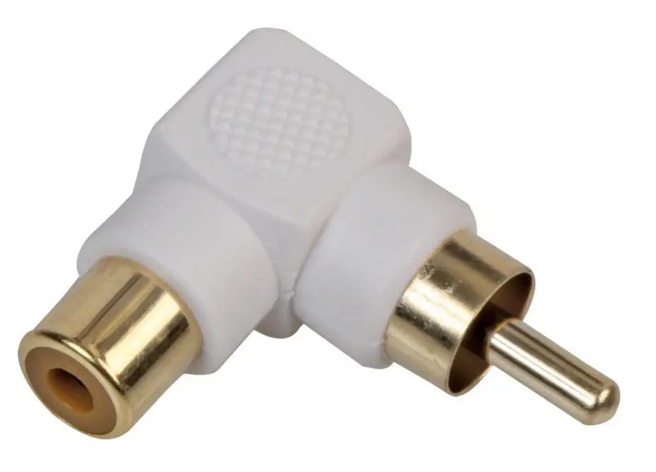 PRO SIGNAL Χρυσοπλακωμένος Adaptor Phono 90°, Λευκό