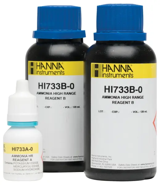 HANNA INSTRUMENTS HI-733-25 Ammonia Checker Reagents, High Range, Pack of 25