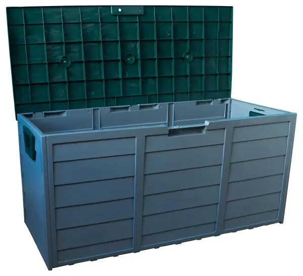 Wooden Panel Effect Outdoor Garden Storage Box, 296L