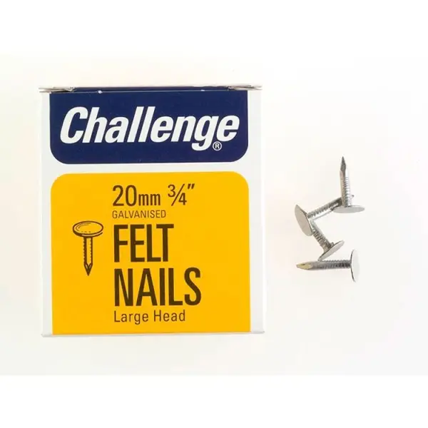 Challenge Galvanised Felt Nails Large Head 20mm 225g