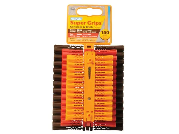 Plasplugs SAP 505 Cheville pour murs pleins Super Grips, assortiment (150 piéce