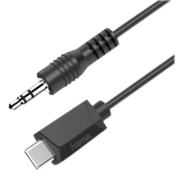HAMA USB-C to 3.5mm Audio Adapter Cable, 0.75m, Black