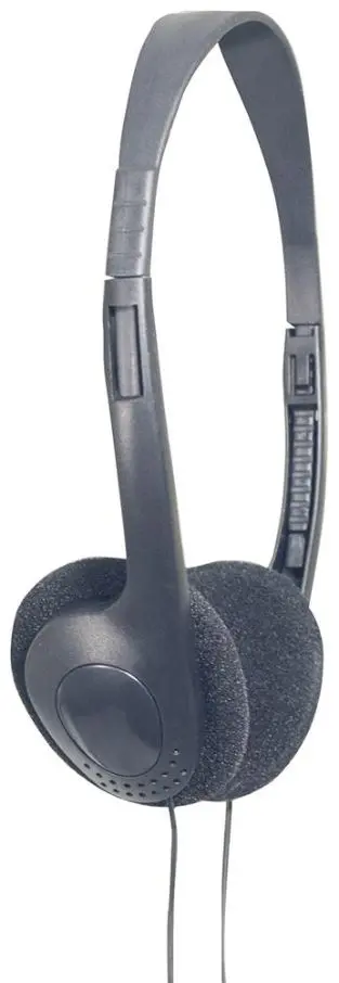 SOUNDLAB On-Ear Stereo Headphones, Black, 0.8m