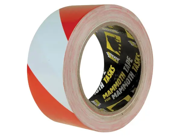 Everbuild Sika PVC Hazard Tape, Red/White, 50mm x 33m