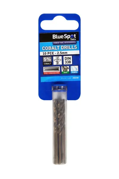 Blue Spot Tools - 10 Pcs Set Mata Gerudi Kobalt 2.5mm