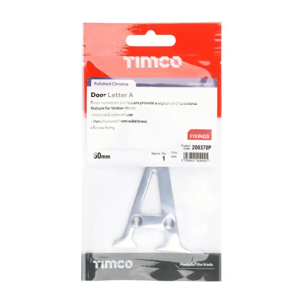Timco Litera A - Polerowany Chrom