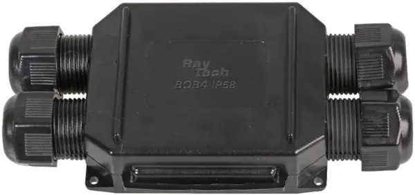 RAYTECH - Penyambung Kabel 3 Kutub, 4 Masukan, 4mm, IP68, Hitam