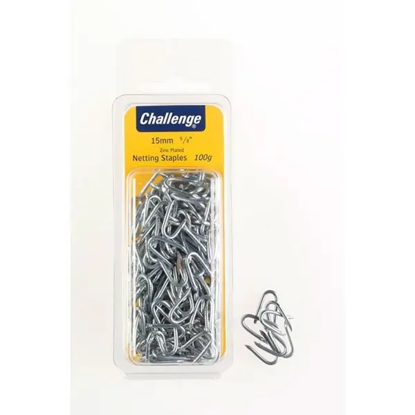 Challenge Zinc Plated Netting Staples 15mm, 75g Pack