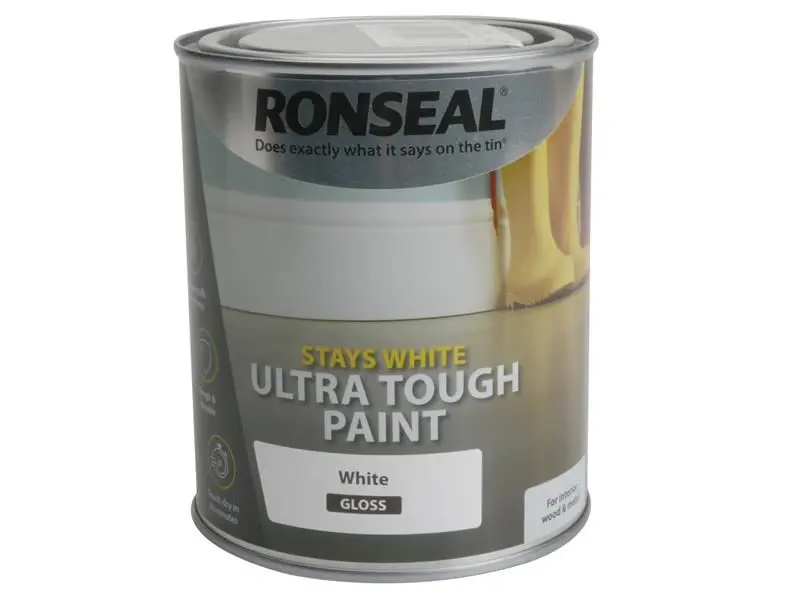 Ronseal Stays White Ultra Tough Gloss Paint, 750ml