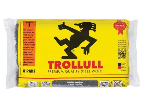 Trollull - Laines d'acier extra larges grade 1 (Lot de 8)