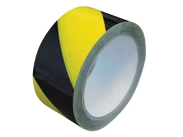 Faithfull Laminated Self-Adhesive Hazard Tape, Black/Yellow, 50mm x 33m