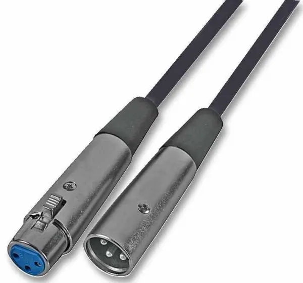 Soundlab 3-Pin XLR Male to Female Patch Lead, 1m, Black