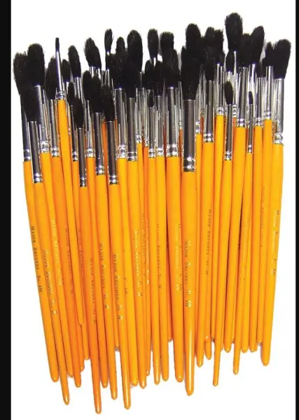 MAJOR BRUSHES - Wassermalfarben-Pinsel aus weichem Pferdehaar - 50er Packung