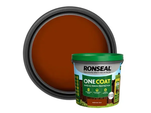 Ronseal One Coat Schuppen & Zaunschutz, Eiche Medium, 1x Anstrich