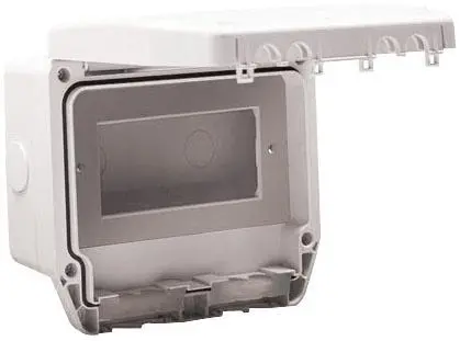 Crabtree 2-Gang 4-Module IP56 Data-behuizing, Grijs, 164x143x81mm