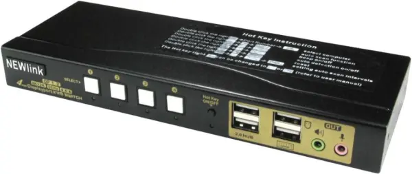 Newlink 4-Port USB & 4K DisplayPort KVM Switch