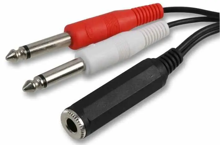 Pro Signal Cable Jack Estéreo 6.35mm a 2 Jacks Mono, 150mm