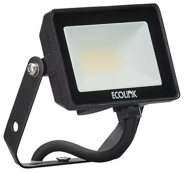 EcoLink 10W LED Floodlight, 4000K Cool White, 850lm, IP65, Black