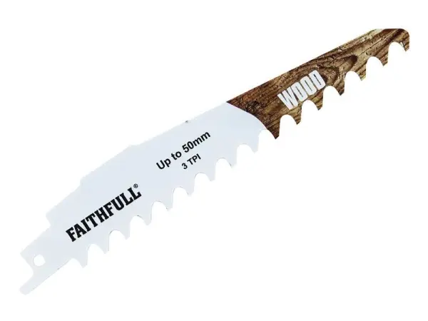 Faithfull Wood Carbide Sabre Saw Blade - S950HM, 152mm x 3 TPI