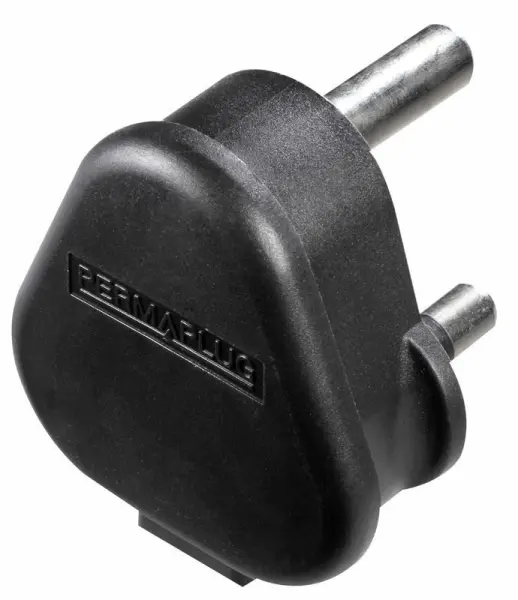 MASTERPLUG Black 3-Pin 15A Round UK Mains Plug