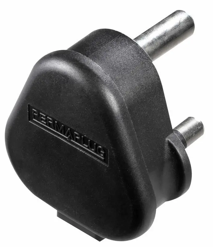 MASTERPLUG Black 3-Pin 15A Round UK Mains Plug