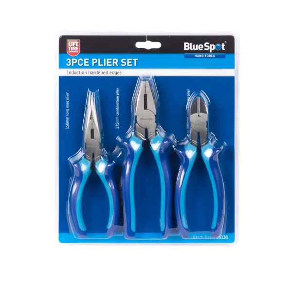 Blue Spot Tools Conjunto de Alicates de 3 Peças com Cabos Macios