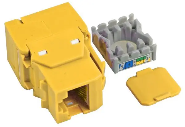 TUK Cat6 Tool-less Keystone Socket - Yellow, RJ45, UTP